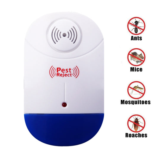 Electronic Ultrasonic Mosquito Rat Pest Control Repeller with LED Light, US Plug, AC90V-250V (White+Blue), Mosquito White+Blue