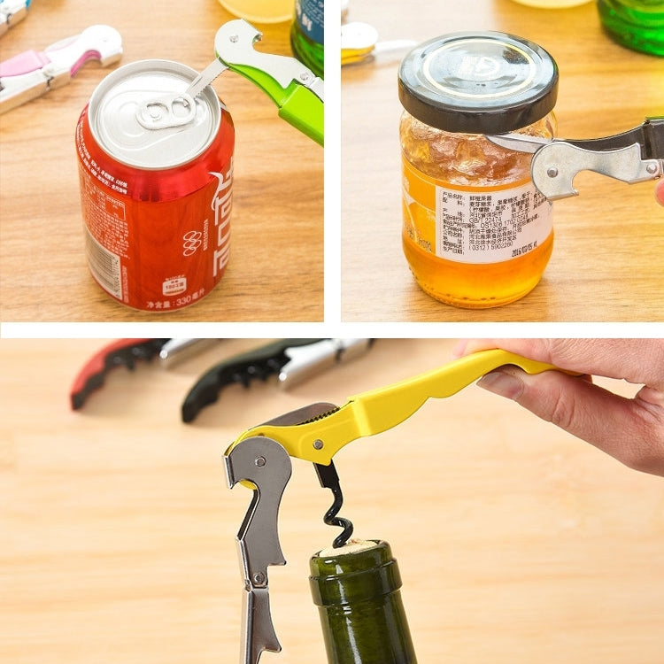 10pcs Multi-function Sea Horse Pattern Stainless Wine Bottle Opener, Can Opener Bottle Opener, Random Color Delivery