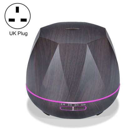 Peach Shape Wood Grain Remote Control Ultrasonic Humidifier Aromatherapy Machine Automatic Alcohol Sprayer with LED Lights, Capacity: 400mL, UK Plug (Dark Wood Color), Peach Shape Dark Wood Color, Diamond Dark Wood Color, Diamond Light Wood Color