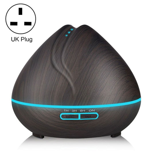 Peach Shape Wood Grain Remote Control Ultrasonic Humidifier Aromatherapy Machine Automatic Alcohol Sprayer with LED Lights, Capacity: 400mL, UK Plug (Dark Wood Color), Peach Shape Dark Wood Color, Diamond Dark Wood Color, Diamond Light Wood Color
