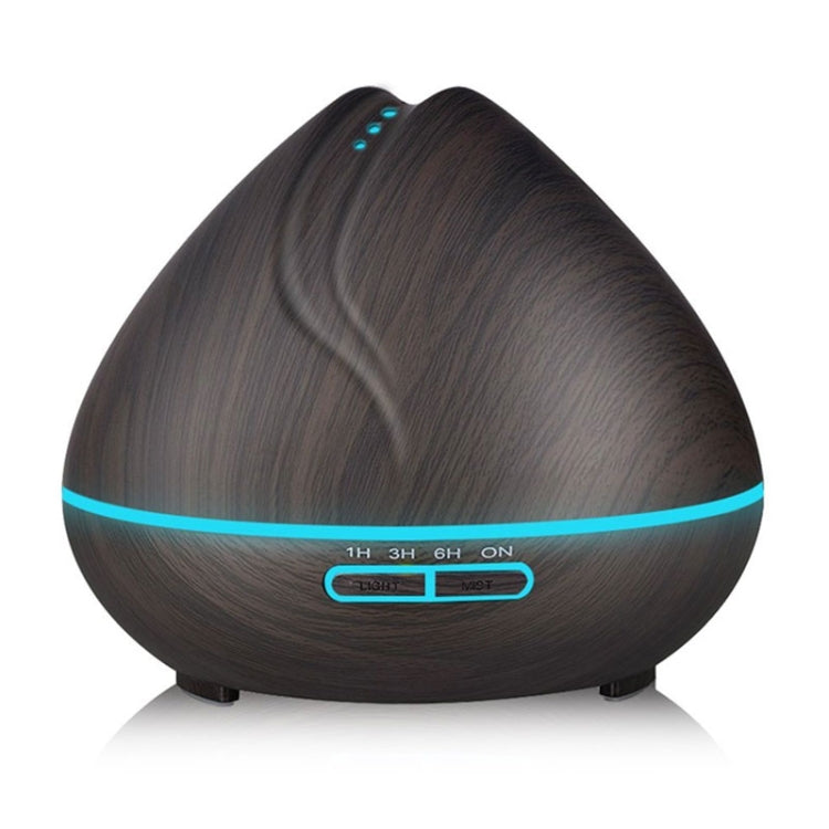 Peach Shape Wood Grain Remote Control Ultrasonic Humidifier Aromatherapy Machine Automatic Alcohol Sprayer with LED Lights, Capacity: 400mL, UK Plug (Dark Wood Color), Peach Shape Dark Wood Color, Diamond Dark Wood Color, Diamond Light Wood Color