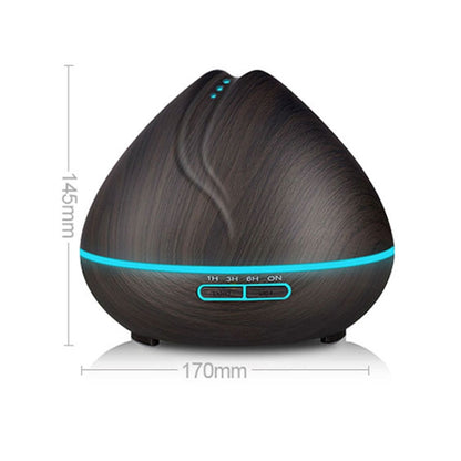 Peach Shape Wood Grain Remote Control Ultrasonic Humidifier Aromatherapy Machine Automatic Alcohol Sprayer with LED Lights, Capacity: 400mL, UK Plug (Dark Wood Color), Peach Shape Dark Wood Color, Diamond Dark Wood Color, Diamond Light Wood Color