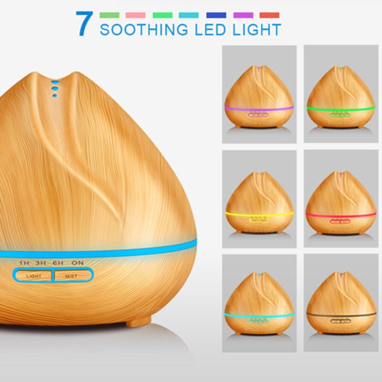 Peach Shape Wood Grain Remote Control Ultrasonic Humidifier Aromatherapy Machine Automatic Alcohol Sprayer with LED Lights, Capacity: 400mL, UK Plug (Dark Wood Color), Peach Shape Dark Wood Color, Diamond Dark Wood Color, Diamond Light Wood Color