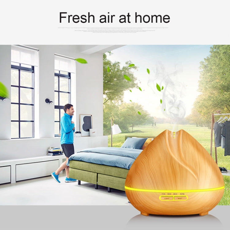 Peach Shape Wood Grain Remote Control Ultrasonic Humidifier Aromatherapy Machine Automatic Alcohol Sprayer with LED Lights, Capacity: 400mL, UK Plug (Dark Wood Color), Peach Shape Dark Wood Color, Diamond Dark Wood Color, Diamond Light Wood Color