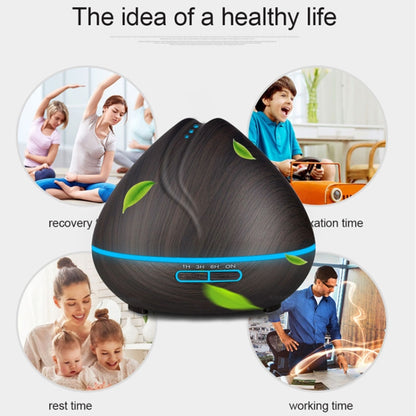 Peach Shape Wood Grain Remote Control Ultrasonic Humidifier Aromatherapy Machine Automatic Alcohol Sprayer with LED Lights, Capacity: 400mL, UK Plug (Dark Wood Color), Peach Shape Dark Wood Color, Diamond Dark Wood Color, Diamond Light Wood Color