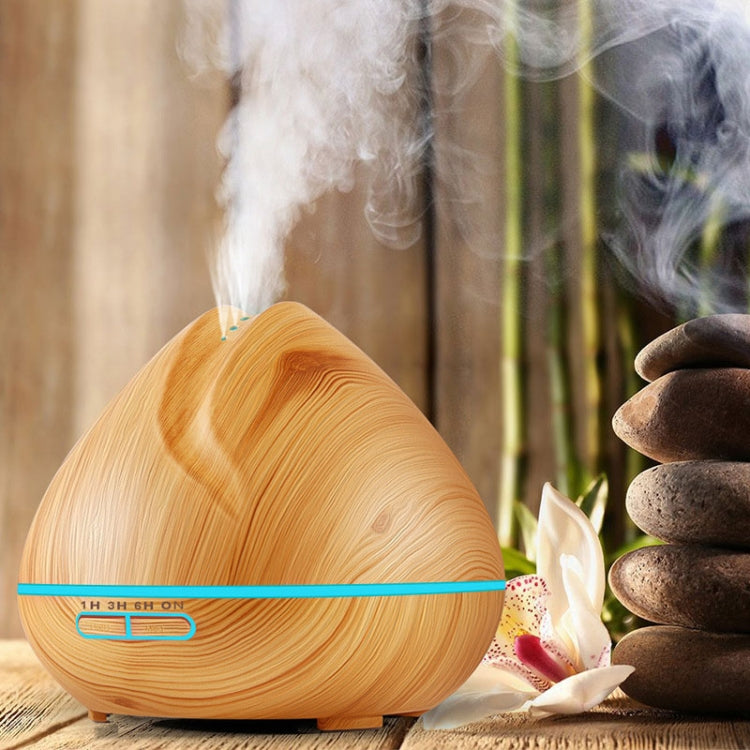 Peach Shape Wood Grain Remote Control Ultrasonic Humidifier Aromatherapy Machine Automatic Alcohol Sprayer with LED Lights, Capacity: 400mL, UK Plug (Dark Wood Color), Peach Shape Dark Wood Color, Diamond Dark Wood Color, Diamond Light Wood Color