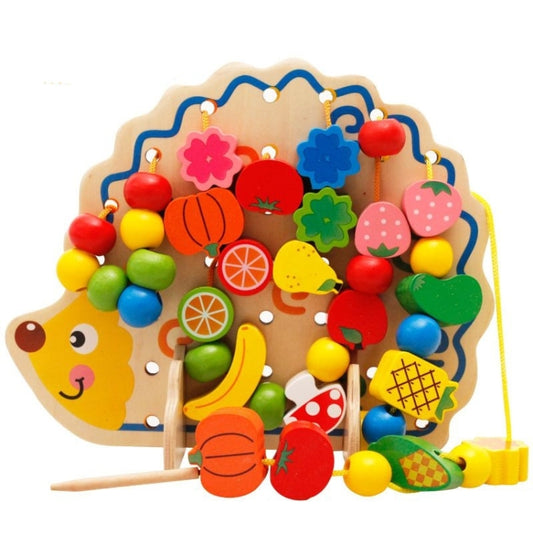 Jouets éducatifs précoces Jouets en bois Hérisson Perles de fruits Développement de la coordination œil-main Jouets éducatifs pour enfants, Hérisson
