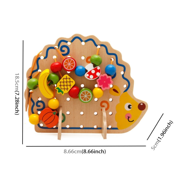 Early Learning Education  Wooden Toys Hedgehog Fruit Beads Child Hand Eye Coordination Skills Development Educational Toys For Kids, Hedgehog