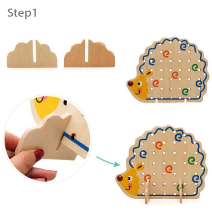 Early Learning Education  Wooden Toys Hedgehog Fruit Beads Child Hand Eye Coordination Skills Development Educational Toys For Kids, Hedgehog