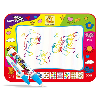 Tapis de dessin magique à eau pour enfants, couleur arc-en-ciel, avec 2 stylos, taille : 80 cm x 60 cm