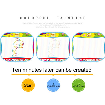 Tapis de dessin magique à eau pour enfants, couleur arc-en-ciel, avec 2 stylos, taille : 80 cm x 60 cm