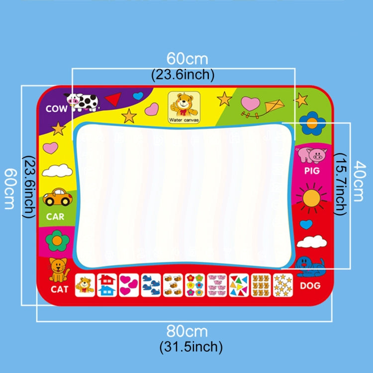 Tapis de dessin magique à eau pour enfants, couleur arc-en-ciel, avec 2 stylos, taille : 80 cm x 60 cm