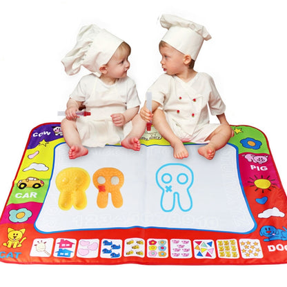 Tapis de dessin magique à eau pour enfants, couleur arc-en-ciel, avec 2 stylos, taille : 80 cm x 60 cm