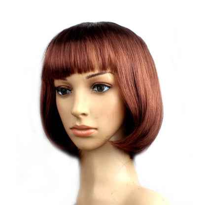 Party Cosplay Headwear Straight Short PET Wigs for Female(Lavender)