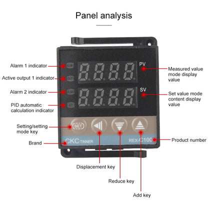 REX-C100 Thermostat + Thermocouple + SSR-60 DA Solid State Module Intelligent Temperature Control Kit, 60DA