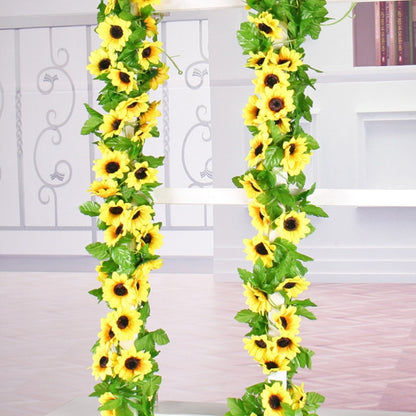 2 PCS Sunflower Artificial Flower Interior Background Wall Window Decoration, Length: 2.6m