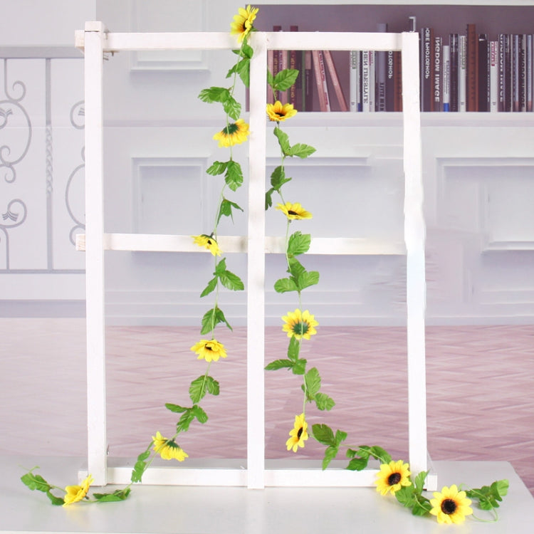 2 PCS Sunflower Artificial Flower Interior Background Wall Window Decoration, Length: 2.6m