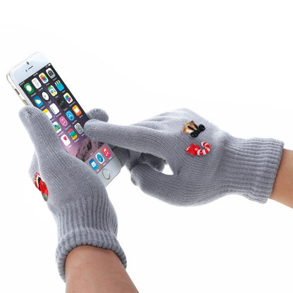 HAWEEL 16cm Three Fingers Touch Screen Gloves + DIY Christmas Decoration for Kids, Christmas Decoration Random Delivery 4 PCS