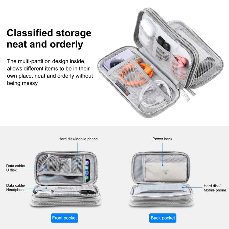 HAWEEL Electronic Organizer Double Layers Storage Bag for Cables, Charger, Power Bank, Phones, Earphones