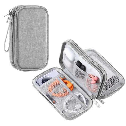 HAWEEL Organisateur Électronique Double Couches Sac de Rangement pour Câbles, Chargeur, Power Bank, Téléphones, Écouteurs, Organisateur Double Couches
