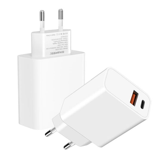 HAWEEL 20W Dual-Port Fast Charger Adapter, EU Plug