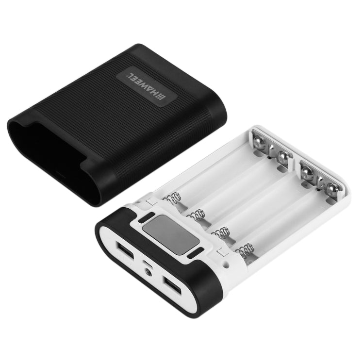 HAWEEL DIY 4 x 18650 Batterie (Non Incluse) 10000mAh Power Bank Shell Box avec 2 x Sortie USB et Affichage pour iPhone, Galaxy, Sony, HTC, Google, Huawei, Xiaomi, Lenovo et autres Smartphones, DIY 4 x 18650 10000mAh Batterie (US) ...