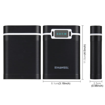 HAWEEL DIY 4 x 18650 Batterie (Non Incluse) 10000mAh Power Bank Shell Box avec 2 x Sortie USB et Affichage pour iPhone, Galaxy, Sony, HTC, Google, Huawei, Xiaomi, Lenovo et autres Smartphones, DIY 4 x 18650 10000mAh Batterie (US) ...