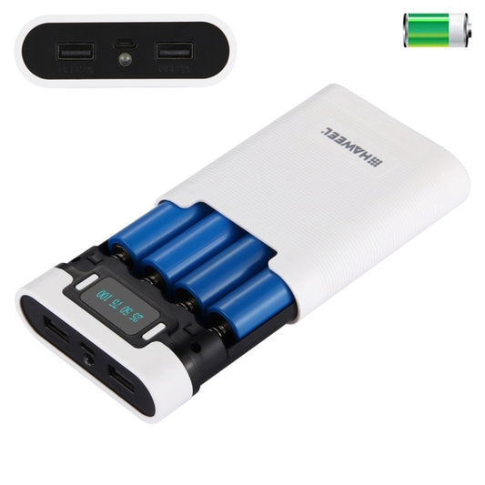 HAWEEL DIY 4 x Batterie 18650 (Non Incluse) 10000mAh Power Bank Shell Box avec 2 x Sortie USB et Affichage pour iPhone, Galaxy, Sony, HTC, Google, Huawei, Xiaomi, Lenovo et autres Smartphones, DIY 4 x Batterie 18650 10000mAh (US)��������������������������...