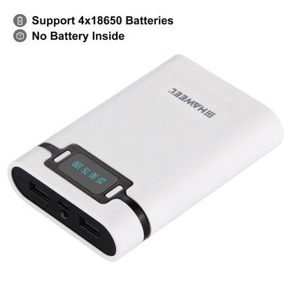 HAWEEL DIY 4 x 18650 Battery (Not Included) 10000mAh Power Bank Shell Box with 2 x USB Output & Display for iPhone, Galaxy, Sony, HTC, Google, Huawei, Xiaomi, Lenovo and other Smartphones