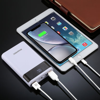 HAWEEL DIY 4x 18650 Battery (Not Included) 12000mAh Dual-way QC Charger Power Bank Shell Box with 2x USB Output & Display,  Support QC 2.0 / QC 3.0 / FCP / SFCP /  AFC / MTK / BC 1.2 / PD