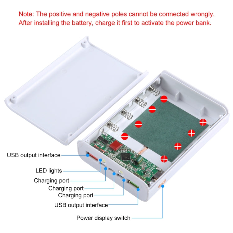 HAWEEL DIY 4 x 21700 Battery 22.5W Fast Charge 15W Wireless Charging Power Bank Box Case with Display, Not Include Battery, DIY 4 x 21700 Battery