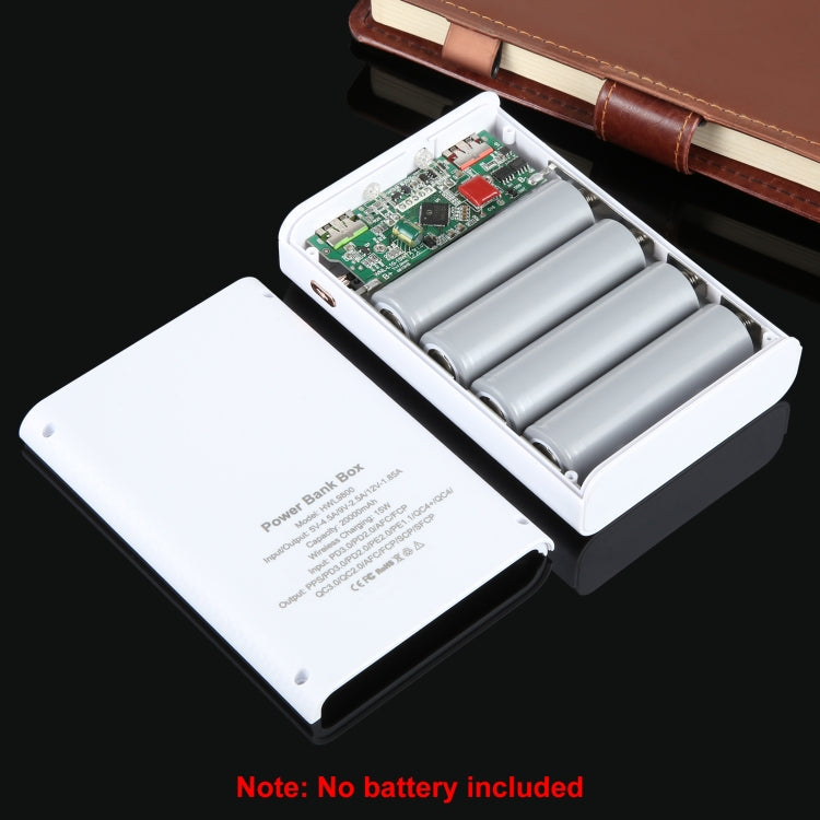 HAWEEL DIY 4 x 21700 Battery 22.5W Fast Charge 15W Wireless Charging Power Bank Box Case with Display, Not Include Battery, DIY 4 x 21700 Battery