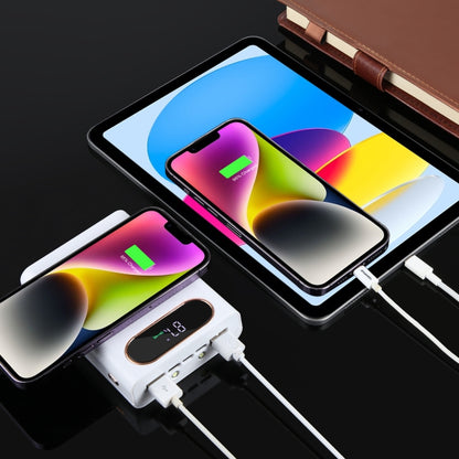 HAWEEL DIY 4 x 21700 Battery 22.5W Fast Charge 15W Wireless Charging Power Bank Box Case with Display, Not Include Battery, DIY 4 x 21700 Battery
