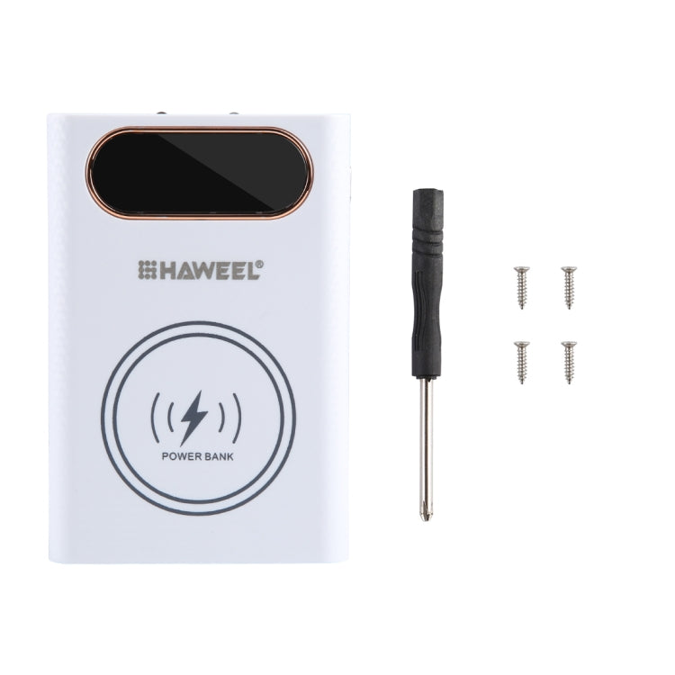 HAWEEL DIY 4 x 21700 Battery 22.5W Fast Charge 15W Wireless Charging Power Bank Box Case with Display, Not Include Battery, DIY 4 x 21700 Battery