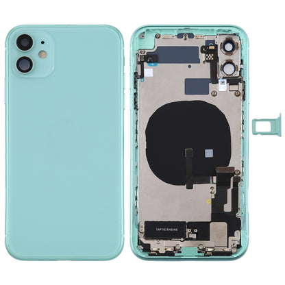 Battery Back Cover Assembly (with Side Keys & Power Button + Volume Button Flex Cable & Wireless Charging Module & Motor & Charging Port & Speaker Ringer Buzzer & Card Tray & Camera Lens Cover) for iPhone 11, For iPhone 11, For iPhone 11(Assembly)