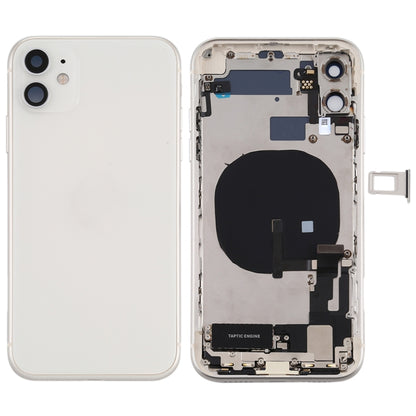 Battery Back Cover Assembly (with Side Keys & Power Button + Volume Button Flex Cable & Wireless Charging Module & Motor & Charging Port & Speaker Ringer Buzzer & Card Tray & Camera Lens Cover) for iPhone 11, For iPhone 11, For iPhone 11(Assembly)