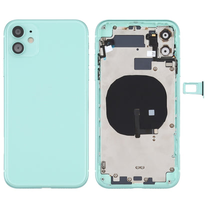 Cache arrière de la batterie (avec touches latérales, tiroir à cartes, câble flexible d'alimentation et de volume, module de charge sans fil) pour iPhone 11, pour iPhone 11