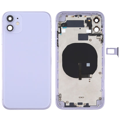 Cache arrière de la batterie (avec touches latérales, tiroir à cartes, câble flexible d'alimentation et de volume, module de charge sans fil) pour iPhone 11, pour iPhone 11