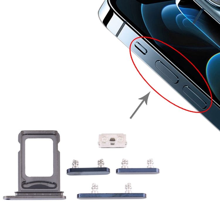 SIM Card Tray + SIM Card Tray + Side Keys for iPhone 12 Pro, For iPhone 12 Pro (double card)