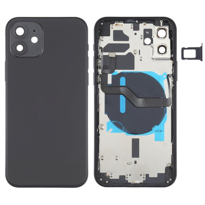Battery Back Cover (with Side Keys & Card Tray & Power + Volume Flex Cable & Wireless Charging Module) for iPhone 12, For iPhone 12