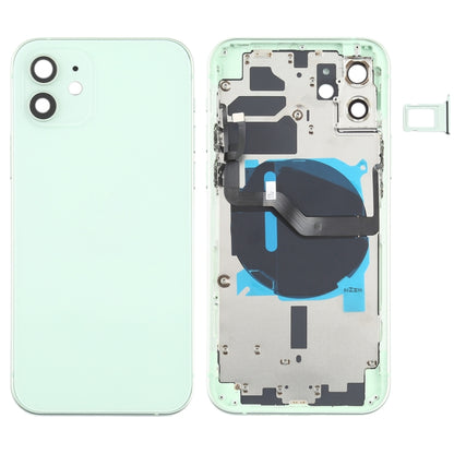 Battery Back Cover (with Side Keys & Card Tray & Power + Volume Flex Cable & Wireless Charging Module) for iPhone 12, For iPhone 12