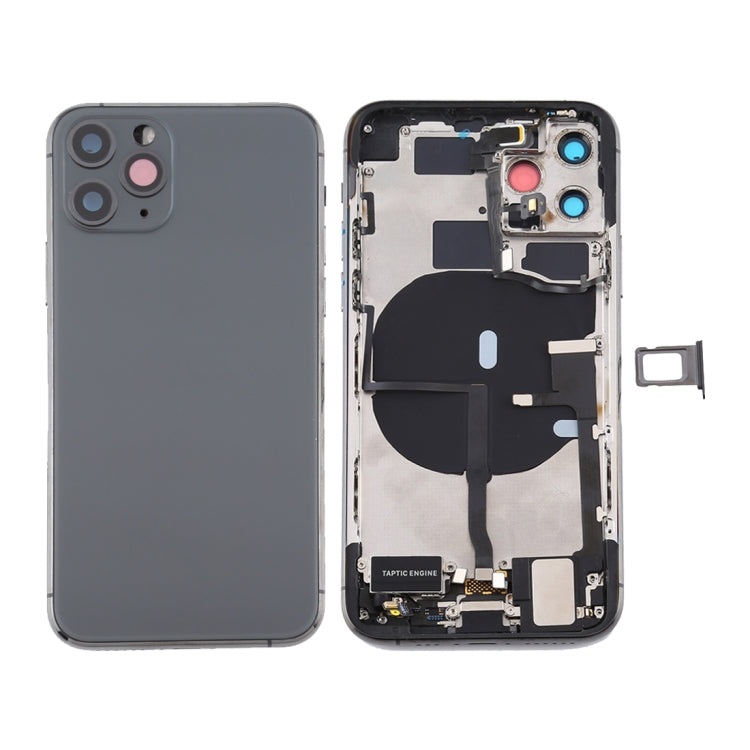 Battery Back Cover Assembly (with Side Keys & Power Button + Volume Button Flex Cable & Wireless Charging Module & Motor & Charging Port & Speaker Ringer Buzzer & Card Tray & Camera Lens Cover) for iPhone 11 Pro Max, For iPhone 11 Pro Max��������������...