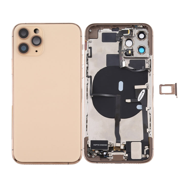 Battery Back Cover Assembly (with Side Keys & Power Button + Volume Button Flex Cable & Wireless Charging Module & Motor & Charging Port & Speaker Ringer Buzzer & Card Tray & Camera Lens Cover) for iPhone 11 Pro Max, For iPhone 11 Pro Max��������������...