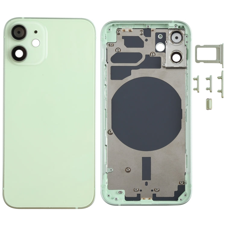 Back Housing Cover with SIM Card Tray & Side  Keys & Camera Lens for iPhone 12 mini(Green), For iPhone 12 mini, For iPhone 12 mini(Purple)