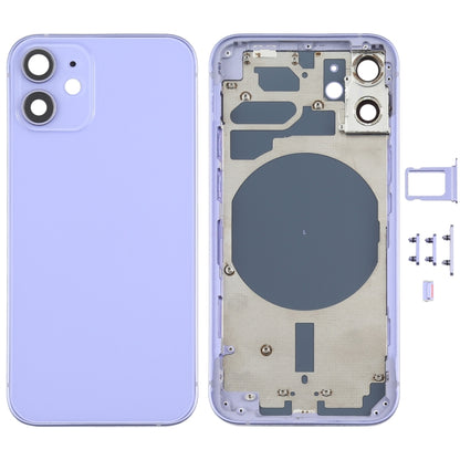 Back Housing Cover with SIM Card Tray & Side  Keys & Camera Lens for iPhone 12 mini(Green), For iPhone 12 mini, For iPhone 12 mini(Purple)