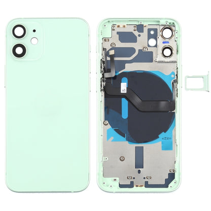 Cache arrière de la batterie (avec touches latérales, tiroir à cartes, câble flexible d'alimentation et de volume, module de charge sans fil) pour iPhone 12 Mini