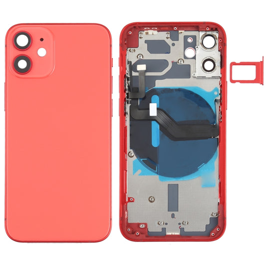 Akku-Rückseite (mit Seitentasten & Kartenfach & Strom- + Lautstärke-Flexkabel & Wireless-Charging-Modul) für iPhone 12 Mini, Für iPhone 12 Mini