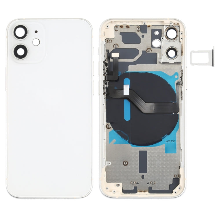 Cache arrière de la batterie (avec touches latérales, tiroir à cartes, câble flexible d'alimentation et de volume, module de charge sans fil) pour iPhone 12 Mini