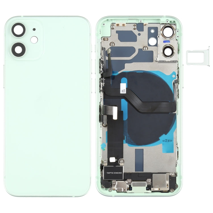 Battery Back Cover Assembly (with Side Keys & Speaker Ringer Buzzer & Motor & Camera Lens & Card Tray & Power Button + Volume Button + Charging Port & Wireless Charging Module) for iPhone 12 Mini, For iPhone 12 Mini (Assembly)