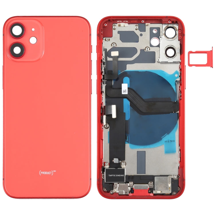 Battery Back Cover Assembly (with Side Keys & Speaker Ringer Buzzer & Motor & Camera Lens & Card Tray & Power Button + Volume Button + Charging Port & Wireless Charging Module) for iPhone 12 Mini, For iPhone 12 Mini (Assembly)